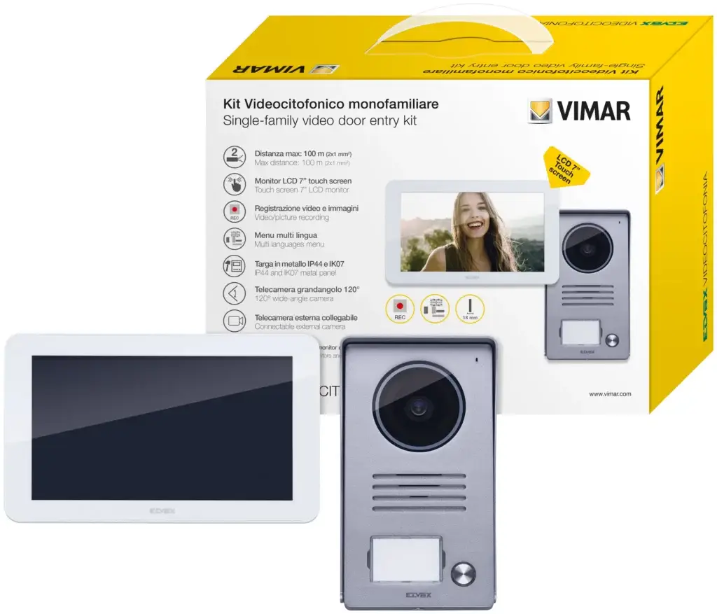 Vimar Elvox videó kaputelefon kit érintőképernyős monitorral