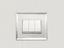 Vimar Eikon Evo hárommodulos villanykapcsoló Diamant White kristálykerettel