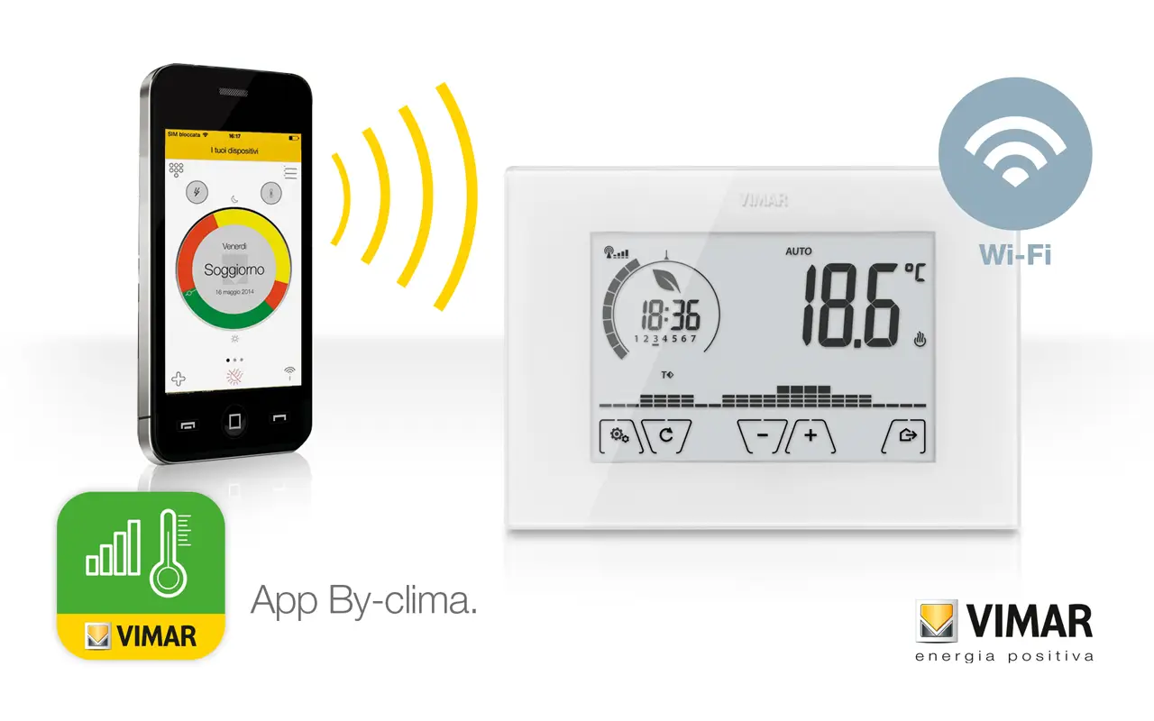 Vimar Wi-Fi termosztát By-clima alkalmazással