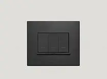 Vimar Eikon Evo hárommodulos villanykapcsoló Total Black kerettel és fekete billentyűkkel