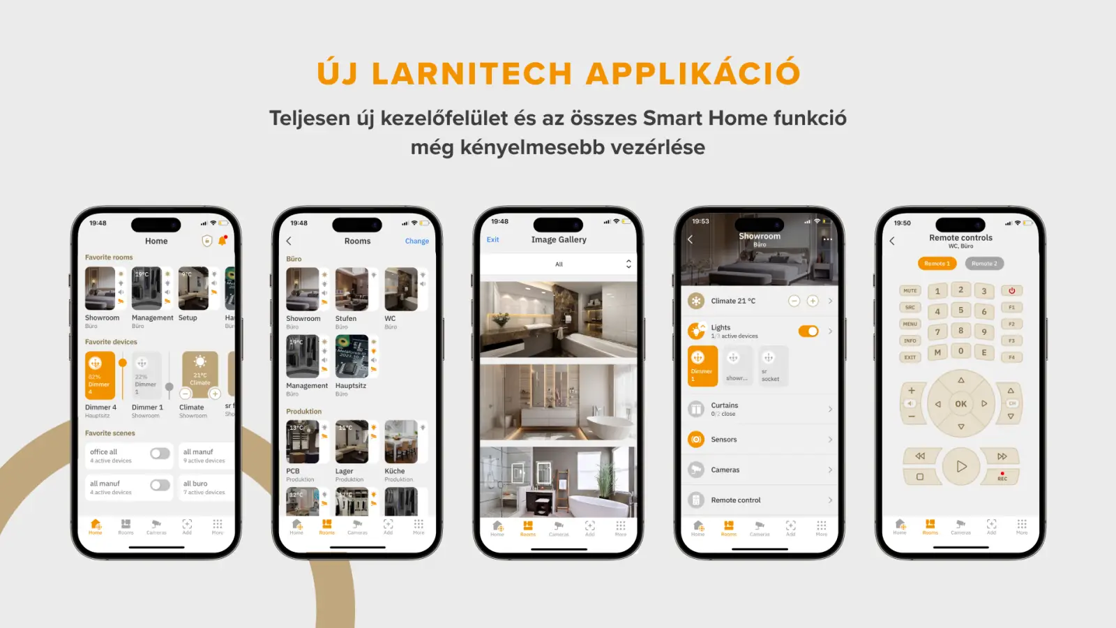 Larnitech applikáció Smart Home funkciók kényelmes vezérléséhez